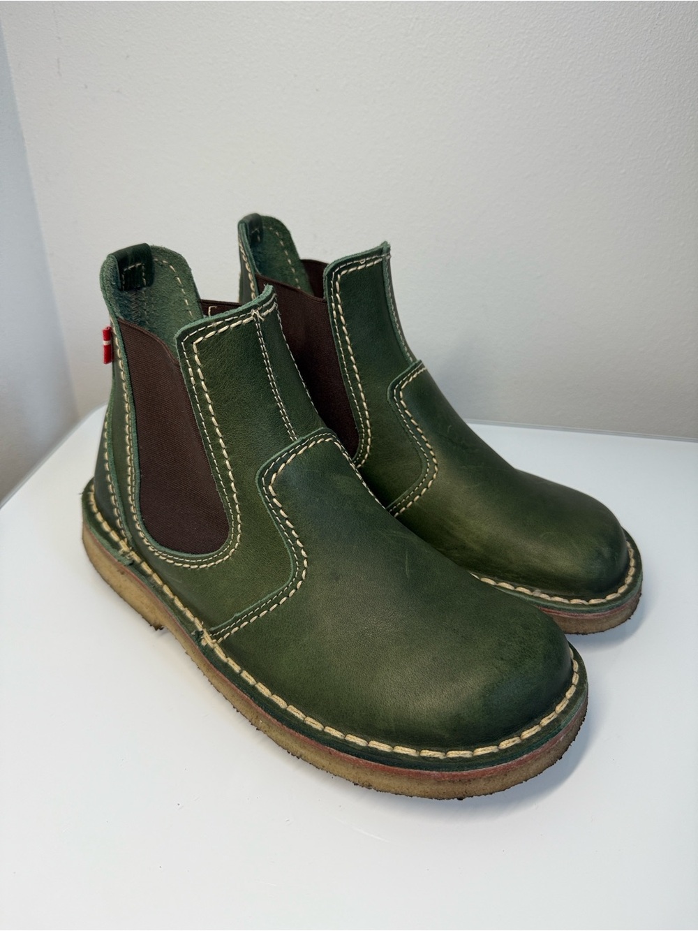 Duckfeet Roskilde Forest Green Leather Chelsea Boots - EU 37 / US 6.5 - 7